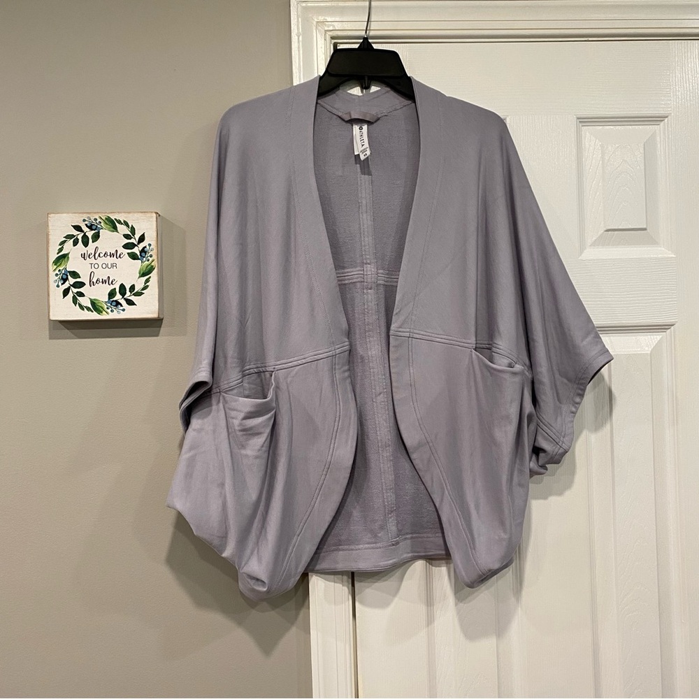 Athleta Cocoon Wrap In Muted Lilac Open Front Cardigan Sweater XS Purple Womens